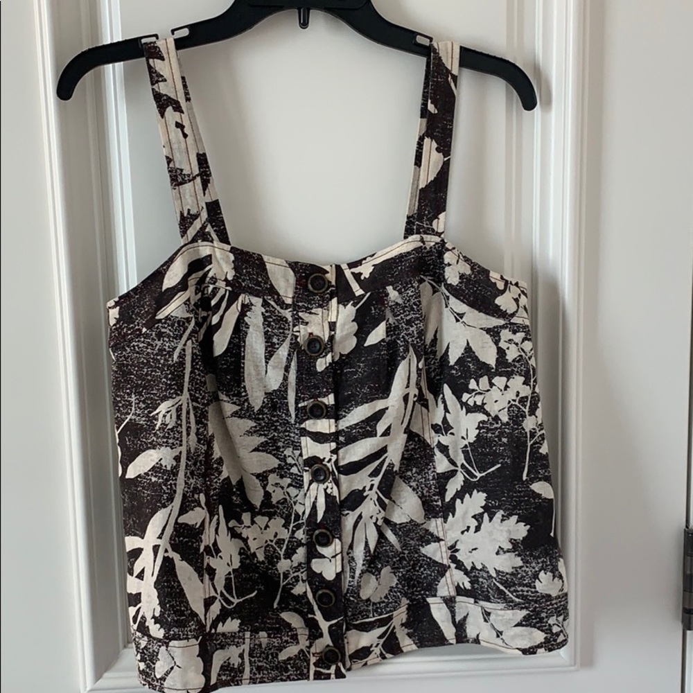 Anthropology Brown and White Tank!